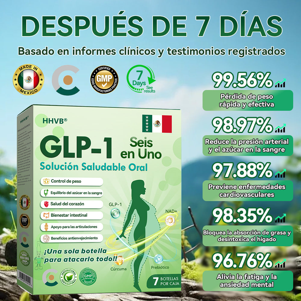 Tienda Oficial | 𝑯𝑽𝑩®🌟🌟 GLP-1 SOLUCIÓN DE SALUD 6 EN 1 LÍQUIDA ORAL (Solo una dosis al día, cambios visibles en 7 días)