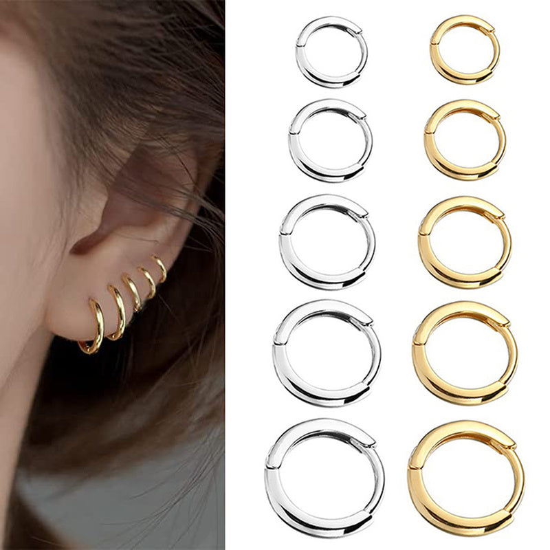 2025 New Simple Stainless Steel Gold Small Earrings Cartilage Ear Piercing Jewelry